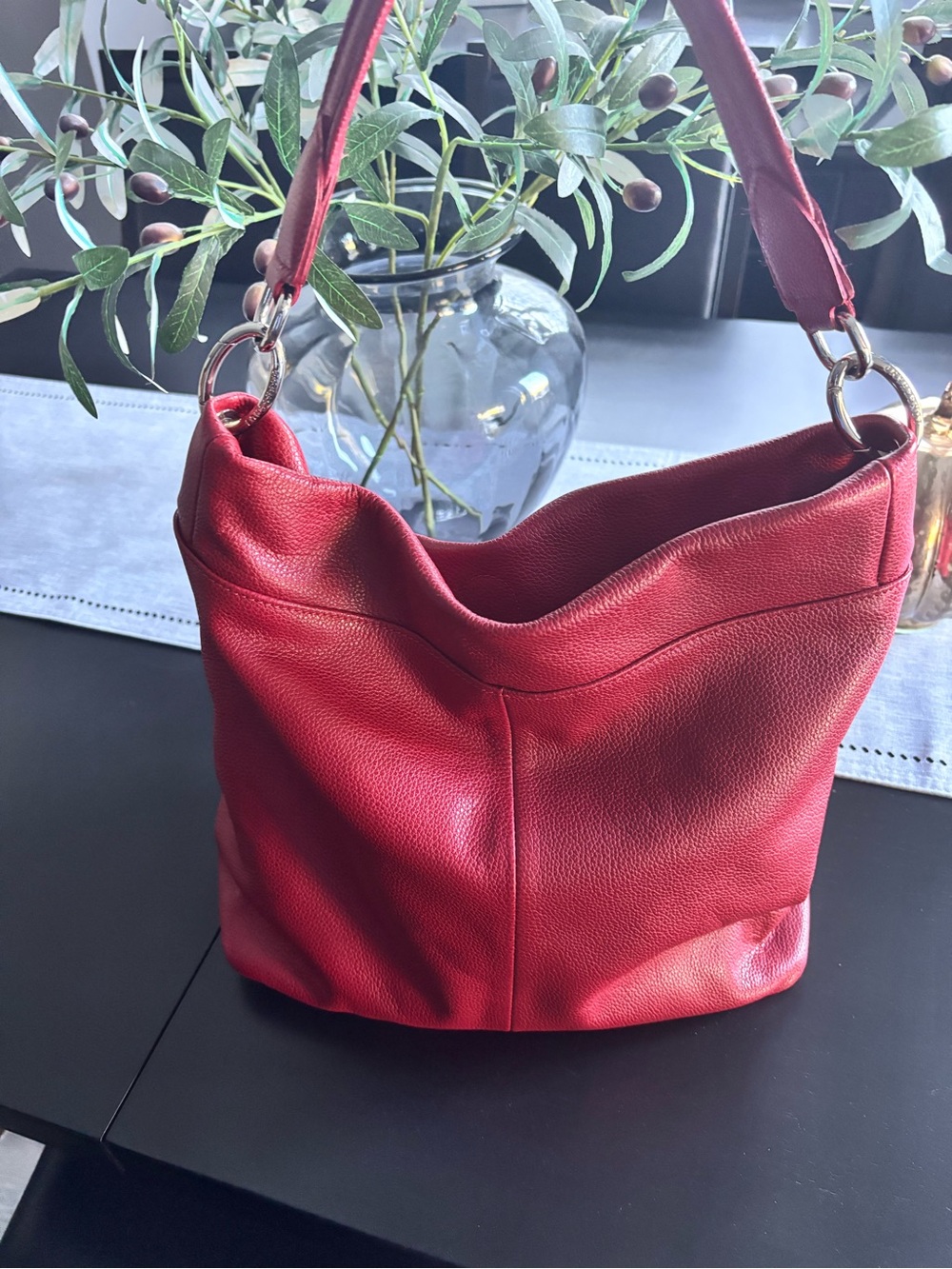 Longchamp Foulonne Hobo Leather Shoulder Bag - Picture 9 of 16